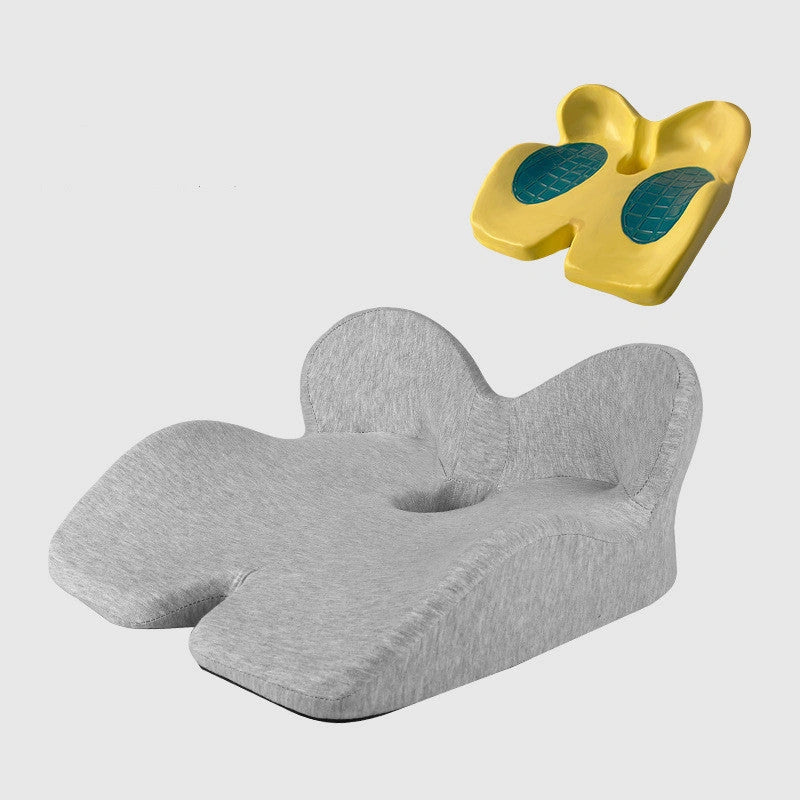 Non-slip memory foam seat cushion with posture correction and hollow out design