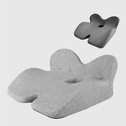 Non-slip memory foam seat cushion with posture correction and hollow out design