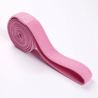 2M long yoga stretch band in cyan, 200cm x 4cm, polyester cotton latex silk, with mesh bag and manual