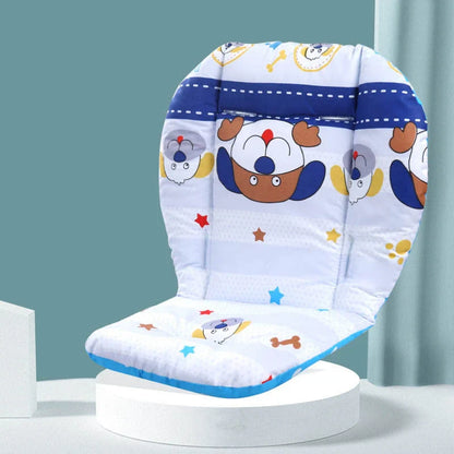 Padded baby stroller cushion in a variety of colorful, gender-neutral patterns for comfort and style