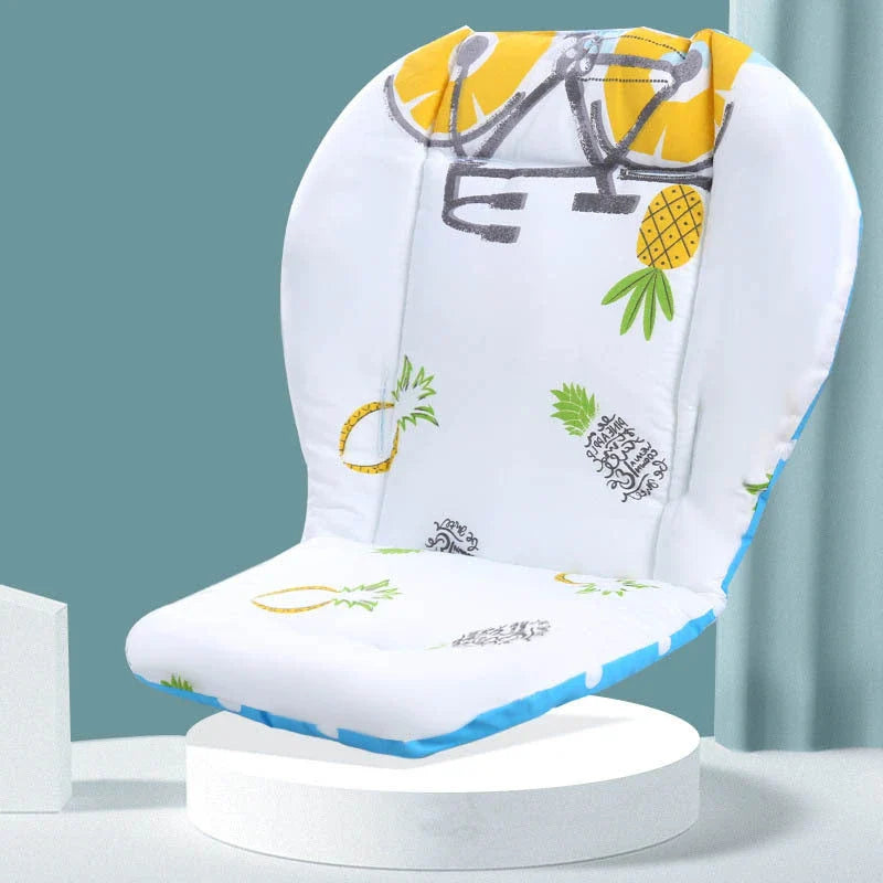 Padded baby stroller cushion in a variety of colorful, gender-neutral patterns for comfort and style