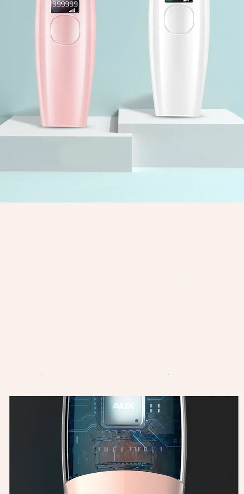 White laser hair removal device with 15cm length and protective glasses