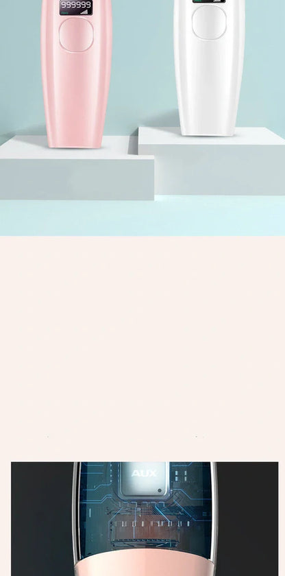 White laser hair removal device with 15cm length and protective glasses