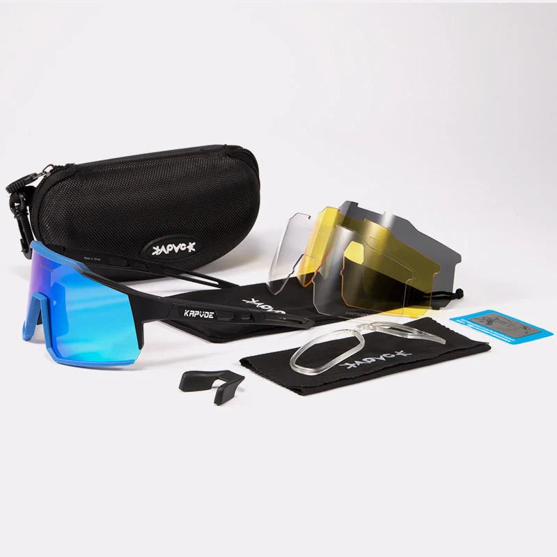 Cycling glasses with polarized lenses for mountain and road biking