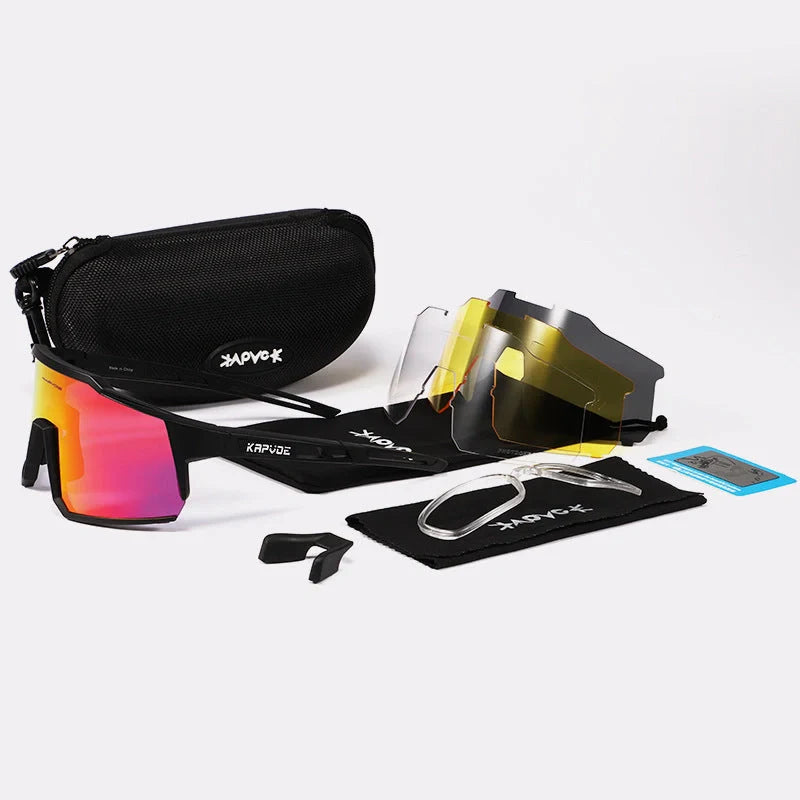 Cycling glasses with polarized lenses for mountain and road biking