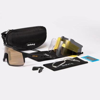 Cycling glasses with polarized lenses for mountain and road biking