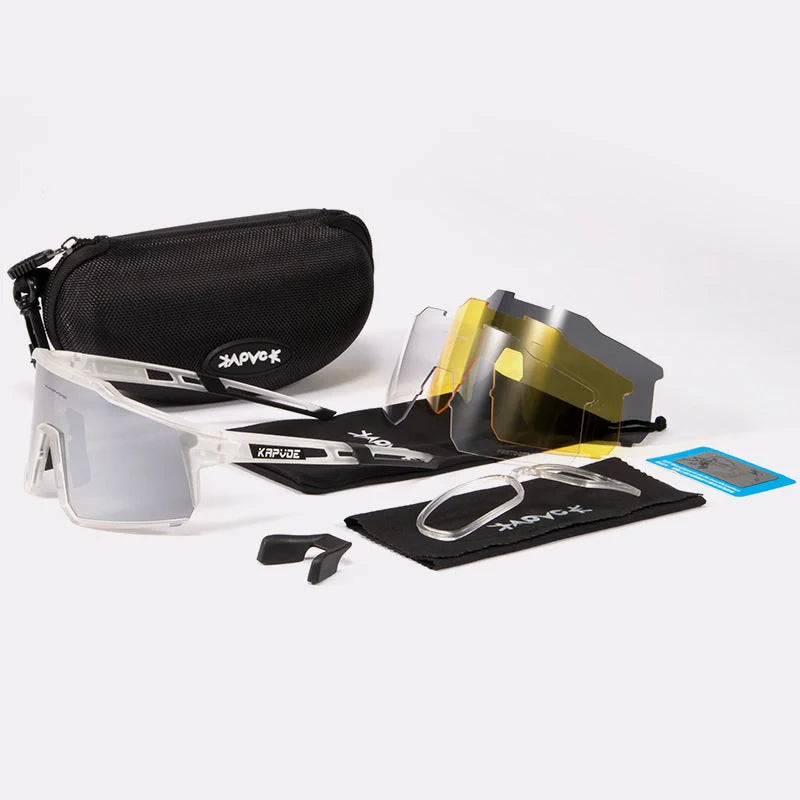Cycling glasses with polarized lenses for mountain and road biking