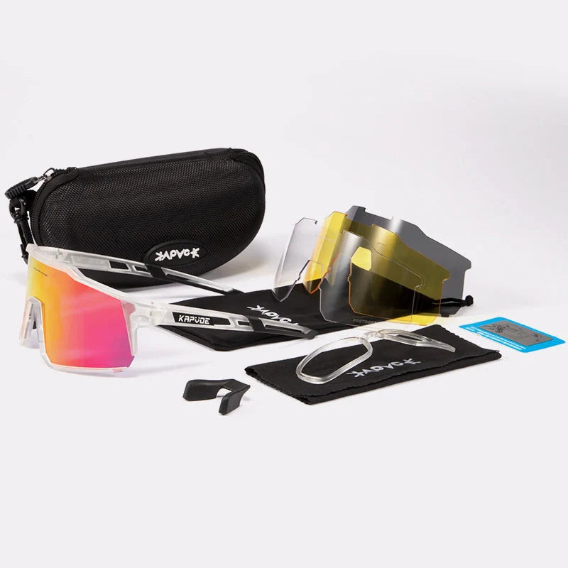 Cycling glasses with polarized lenses for mountain and road biking