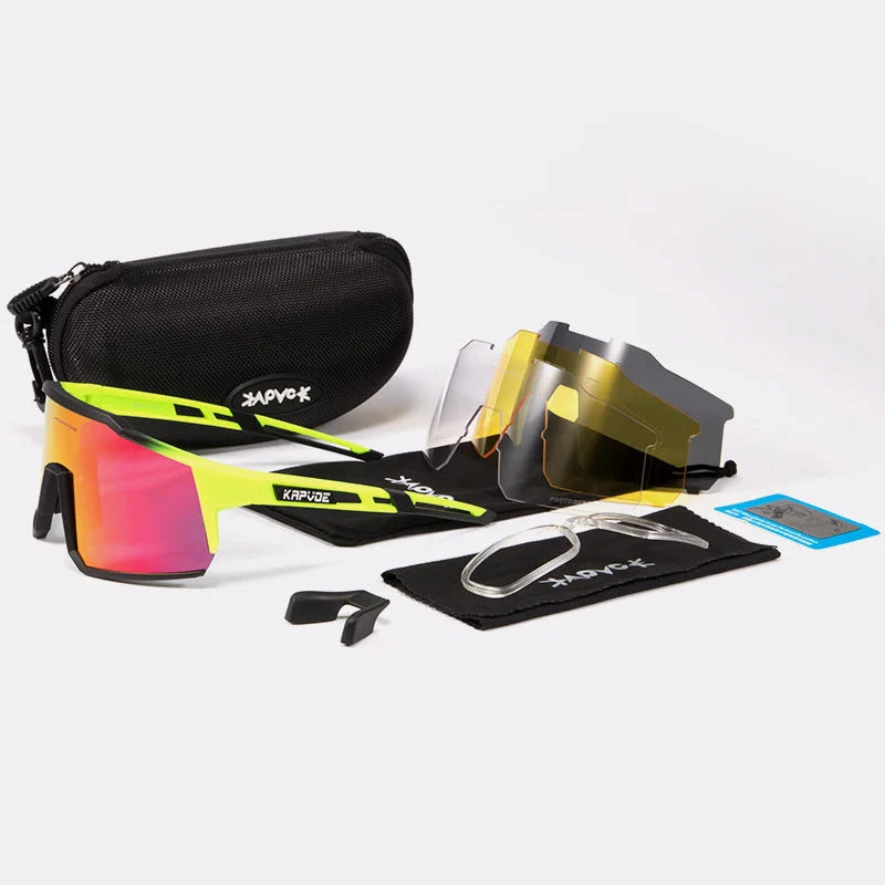 Cycling glasses with polarized lenses for mountain and road biking