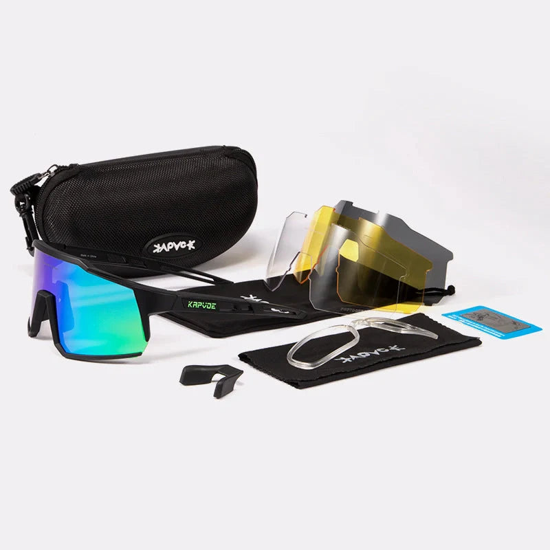 Cycling glasses with polarized lenses for mountain and road biking