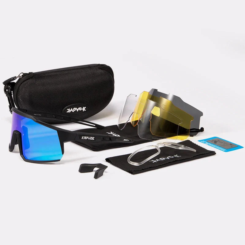 Cycling glasses with polarized lenses for mountain and road biking