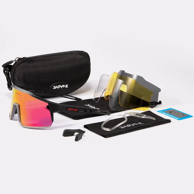 Cycling glasses with polarized lenses for mountain and road biking
