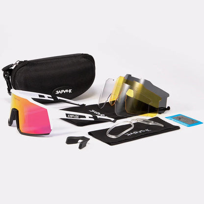Cycling glasses with polarized lenses for mountain and road biking