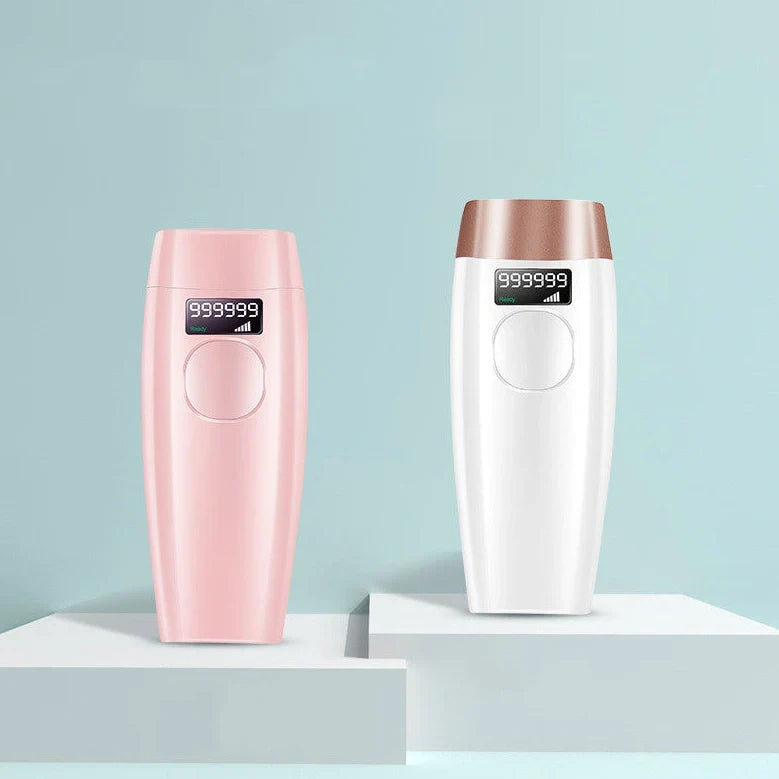 White laser hair removal device with 15cm length and protective glasses