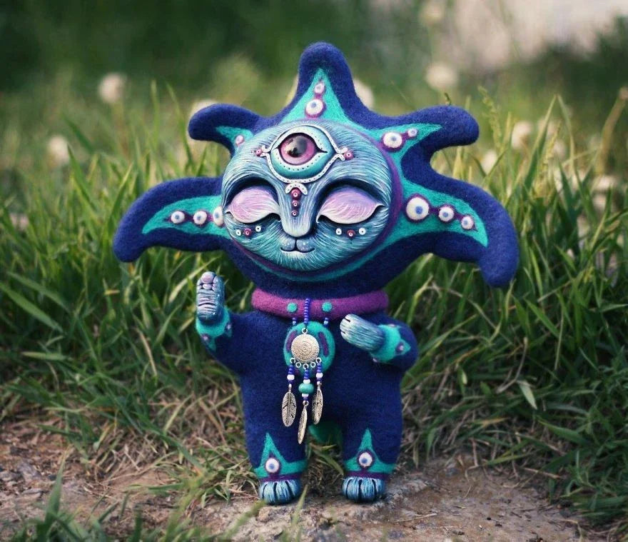 Enchanting elf figurine sculpture made of high-quality resin for garden and home decor, with whimsical mythical creature design