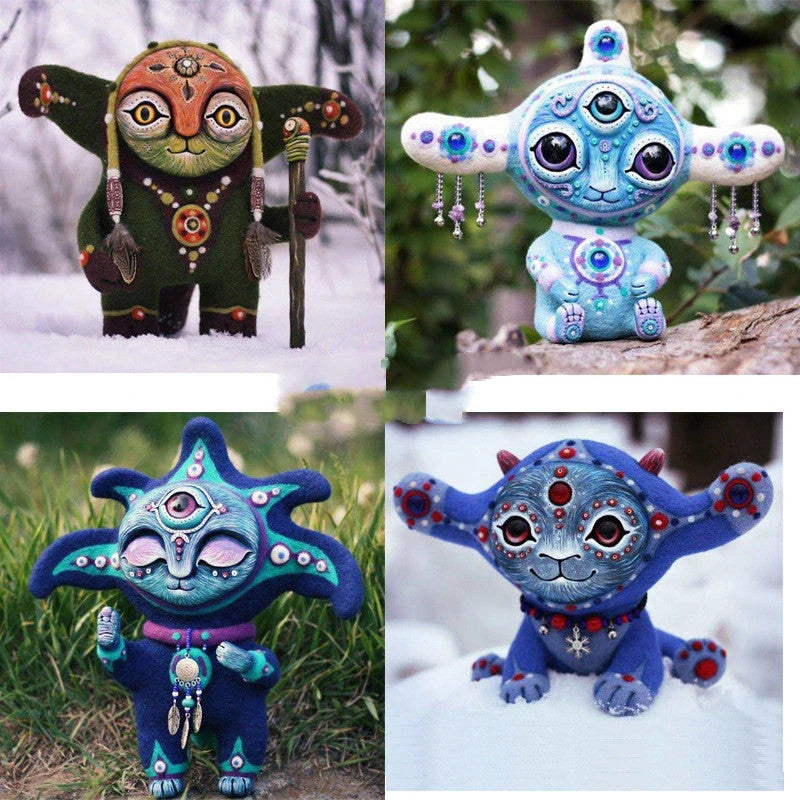 Enchanting elf figurine sculpture made of high-quality resin for garden and home decor, with whimsical mythical creature design