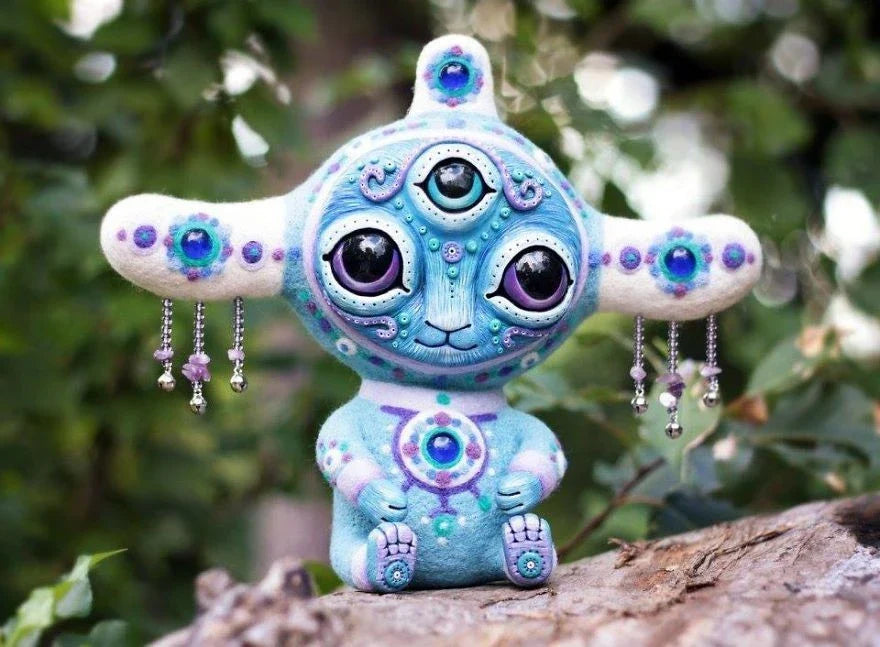 Enchanting elf figurine sculpture made of high-quality resin for garden and home decor, with whimsical mythical creature design