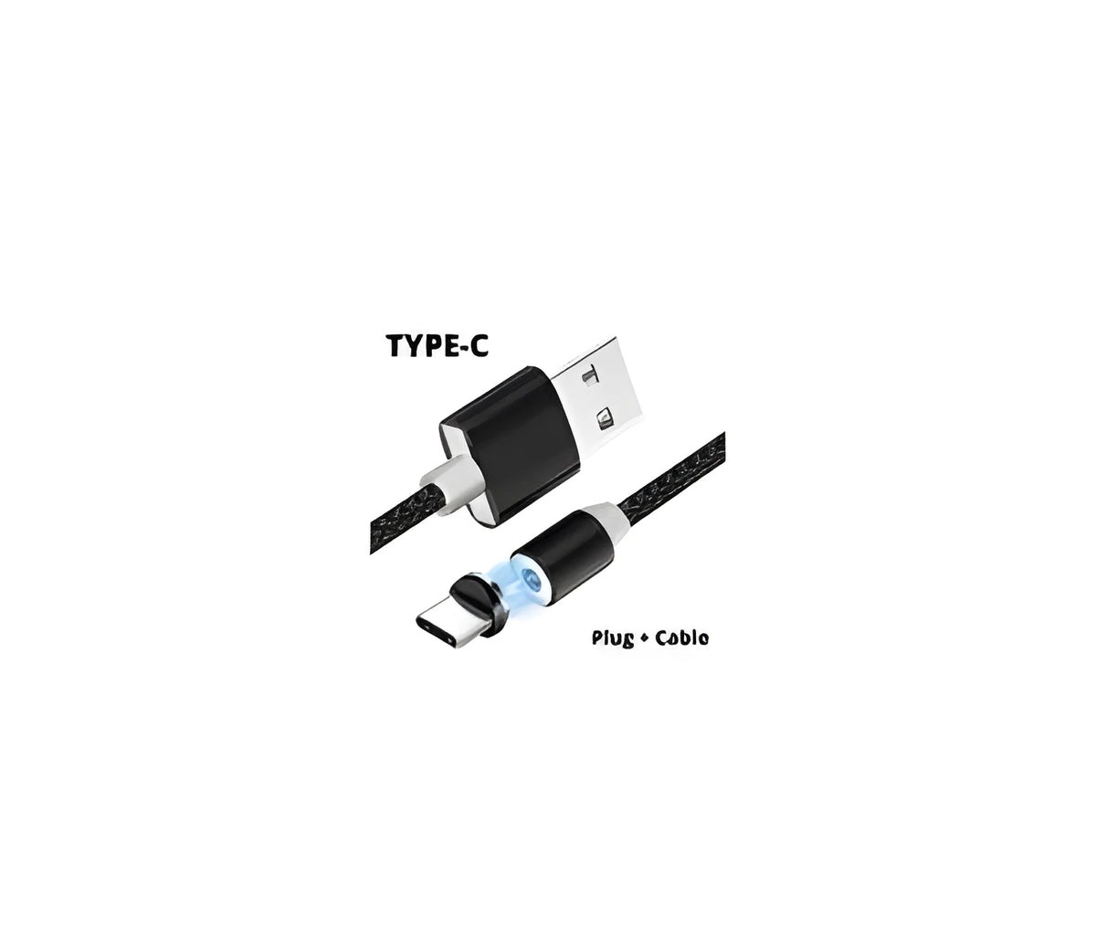 Magnetic USB charging cable with interchangeable Type C, Micro USB and IOS connectors in black and red
