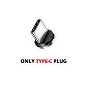 Magnetic USB charging cable with interchangeable Type C, Micro USB and IOS connectors in black and red