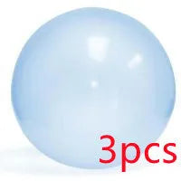 TPR inflatable ball in blue colour showing 70cm diameter measurement with self-sealing valve visible