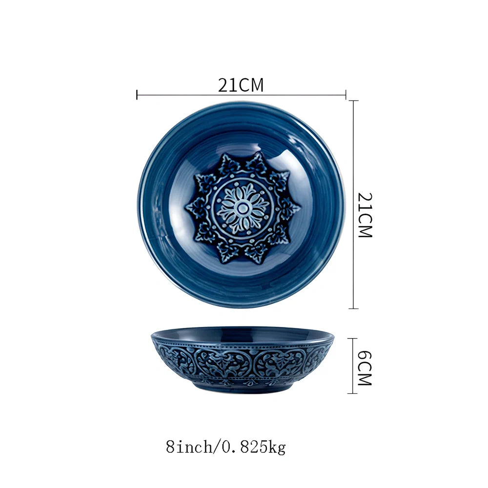 Baroque style porcelain bowl with relief pattern and petal-shaped edges, 15cm diameter