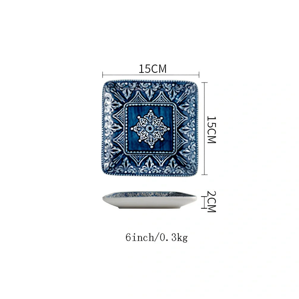 Baroque style porcelain bowl with relief pattern and petal-shaped edges, 15cm diameter