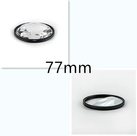 77mm rotatable half moon split focus camera filter with microfiber cloth and storage bag