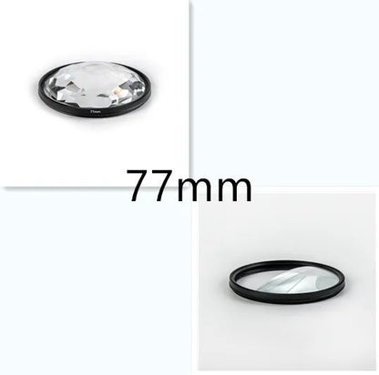 77mm rotatable half moon split focus camera filter with microfiber cloth and storage bag