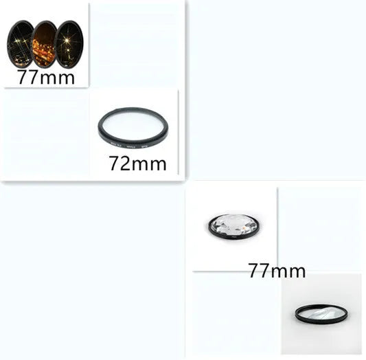 77mm rotatable half moon split focus camera filter with microfiber cloth and storage bag