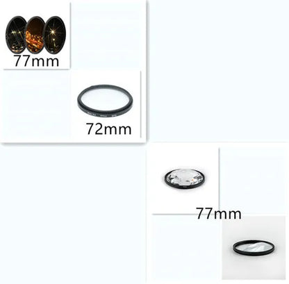77mm rotatable half moon split focus camera filter with microfiber cloth and storage bag