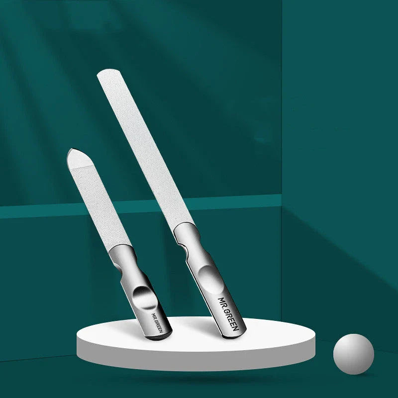 Premium double-sided nail files made of durable stainless steel with an ergonomic design for a comfortable, salon-quality manicure and pedicure experience