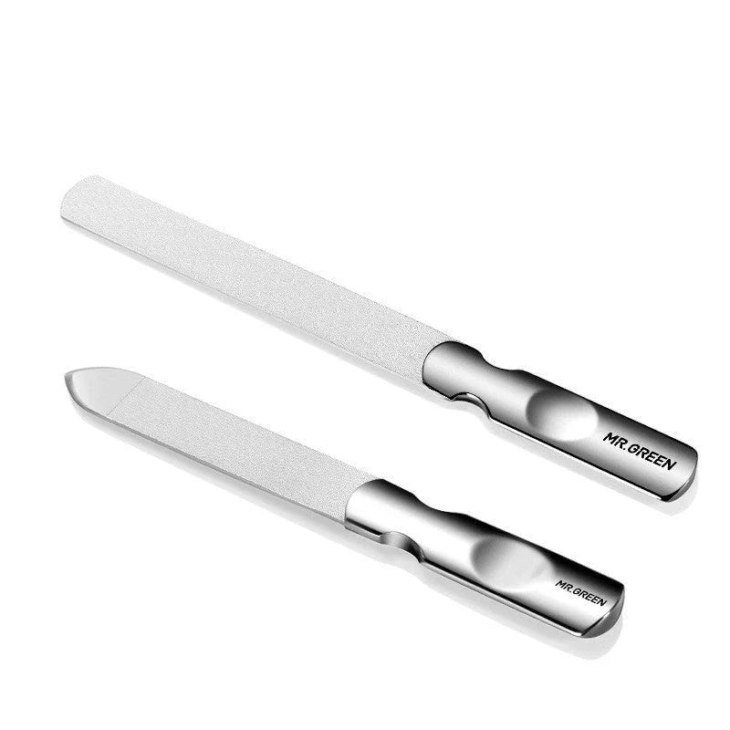Premium double-sided nail files made of durable stainless steel with an ergonomic design for a comfortable, salon-quality manicure and pedicure experience