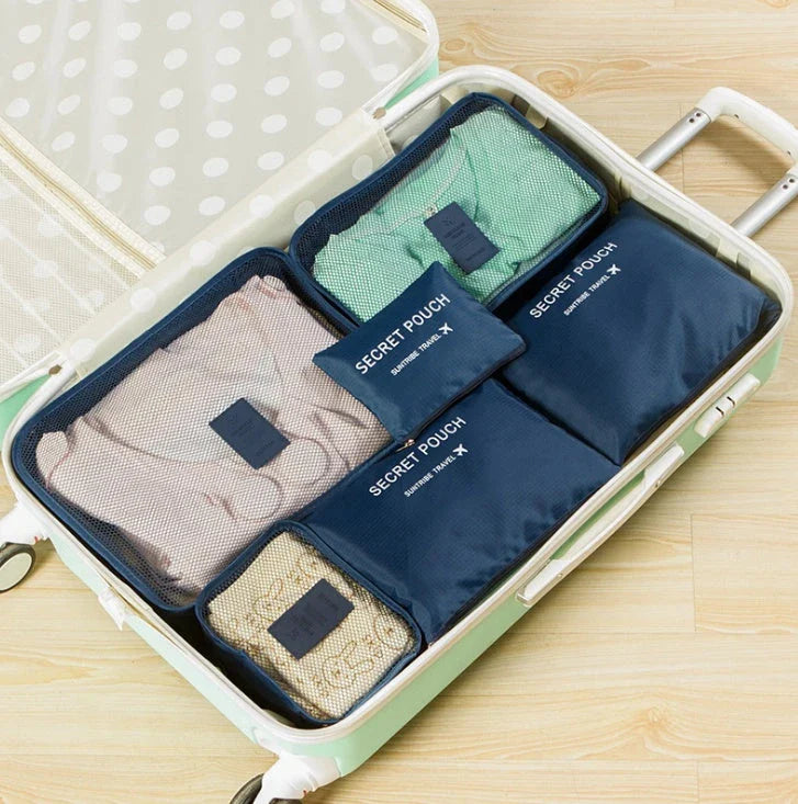 High-quality 6-in-1 waterproof travel organizer cubes in various colors for efficient packing and organization