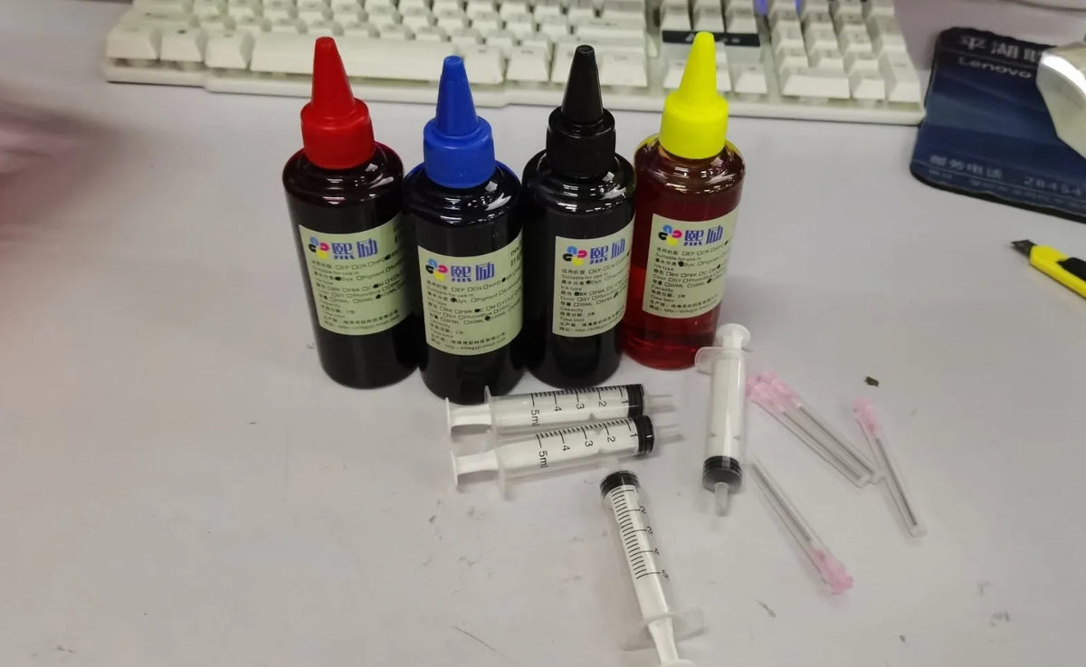 Compatible Brother printer refill cartridge LC663 LC665 LC669 in black, blue, red, or yellow, empty or full ink.