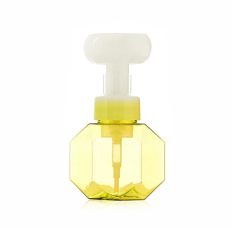 Flower foam bottle with non-woven fabric covering in pink, green, blue, and yellow colour options