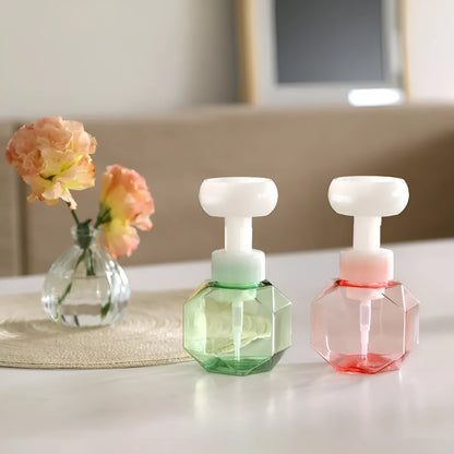 Flower foam bottle with non-woven fabric covering in pink, green, blue, and yellow colour options