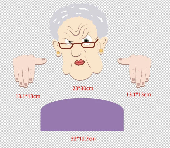 Charming garden fence decorations featuring quirky depictions of curious older adults