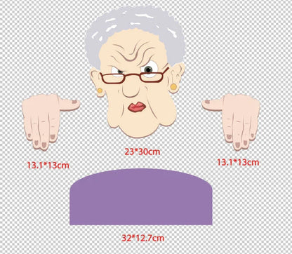 Charming garden fence decorations featuring quirky depictions of curious older adults