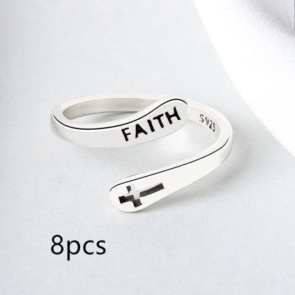 Elegant Women's Copper Faith Ring in Thai Silver - A stylish and meaningful accessory