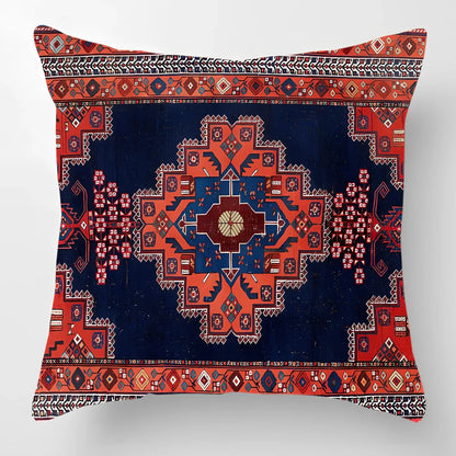 45cm square linen lumbar pillow with car pattern design and invisible zipper closure