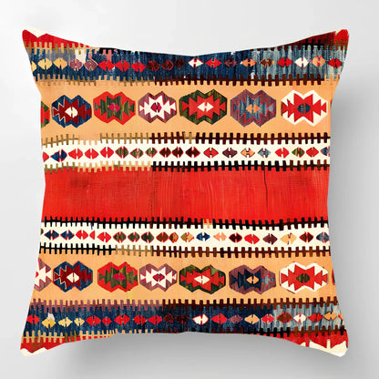 45cm square linen lumbar pillow with car pattern design and invisible zipper closure