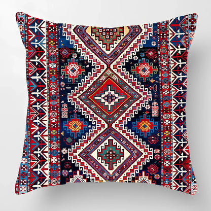 45cm square linen lumbar pillow with car pattern design and invisible zipper closure