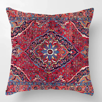 45cm square linen lumbar pillow with car pattern design and invisible zipper closure