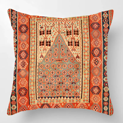 45cm square linen lumbar pillow with car pattern design and invisible zipper closure