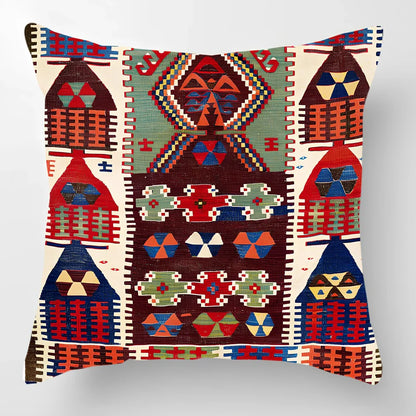45cm square linen lumbar pillow with car pattern design and invisible zipper closure