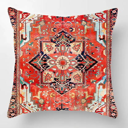 45cm square linen lumbar pillow with car pattern design and invisible zipper closure