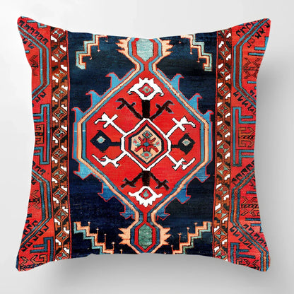 45cm square linen lumbar pillow with car pattern design and invisible zipper closure