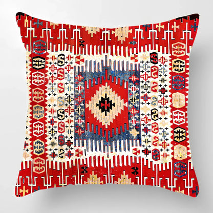 45cm square linen lumbar pillow with car pattern design and invisible zipper closure