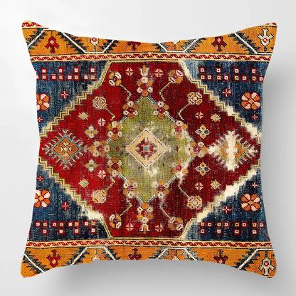 45cm square linen lumbar pillow with car pattern design and invisible zipper closure