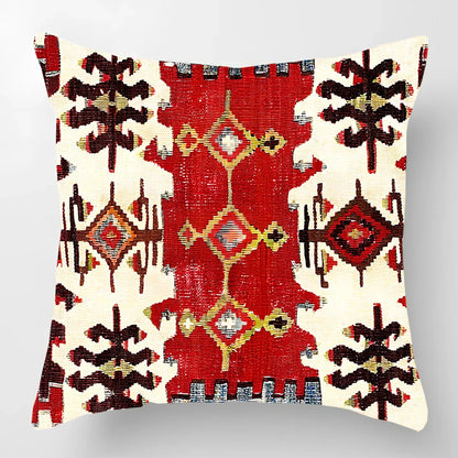 45cm square linen lumbar pillow with car pattern design and invisible zipper closure